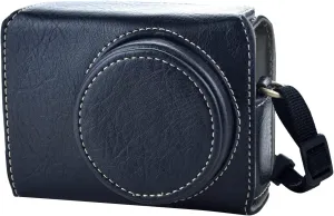 Rieibi Ricoh GR III/GR IIIx Vintage PU Leather Camera Case - Protective With Strap for GRIII GR3 DSLR - Black