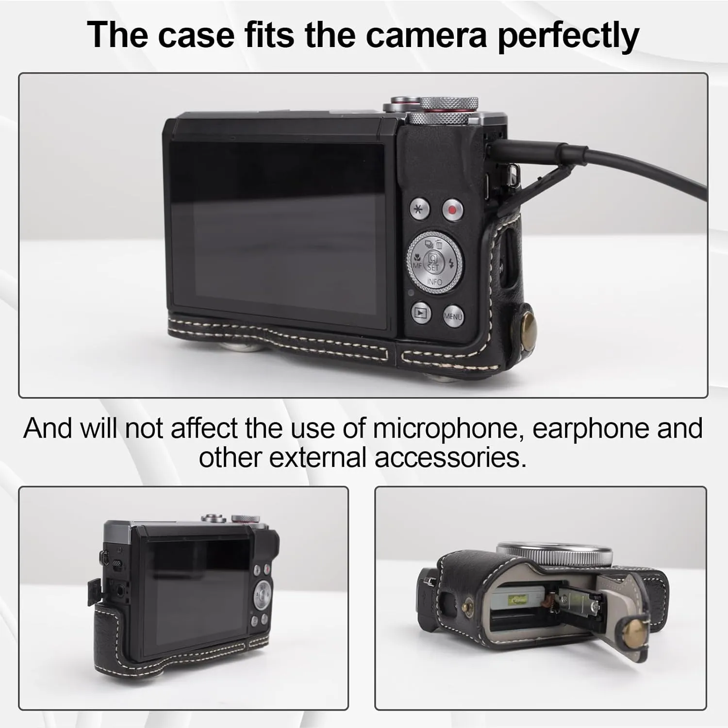 Rieibi Vintage Leather Camera Case for Canon PowerShot G7X, G7X Mark III DSLR Camera, Protective Case with Strap