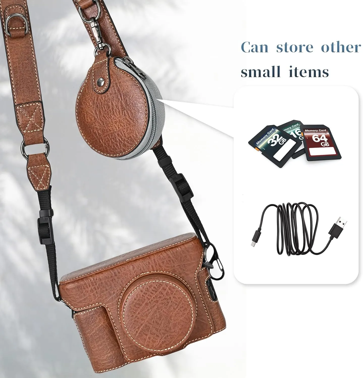 Rieibi X100VI Retro Leather Case for Fujifilm X100VI Digital Camera - Protective With Strap and Grip - Brown