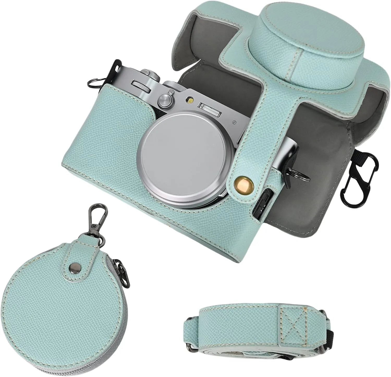 Rieibi X100VI Retro Leather Case for Fujifilm X100VI Digital Camera - Protective With Strap and Grip - Green