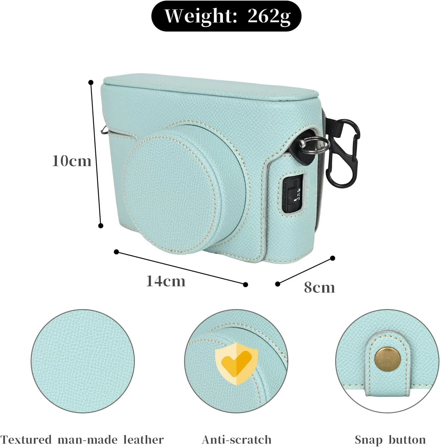 Rieibi X100VI Retro Leather Case for Fujifilm X100VI Digital Camera - Protective With Strap and Grip - Green