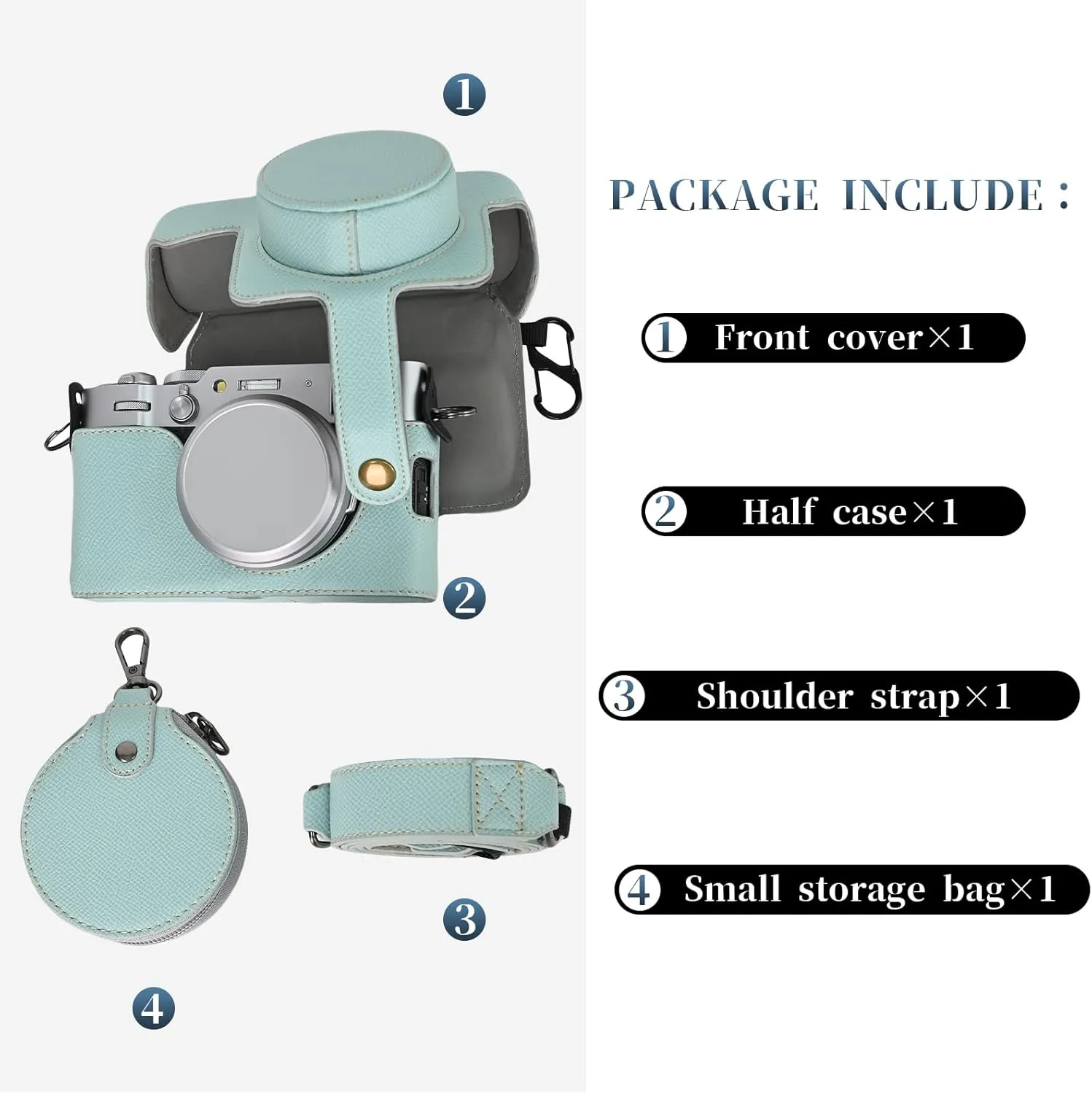 Rieibi X100VI Retro Leather Case for Fujifilm X100VI Digital Camera - Protective With Strap and Grip - Green