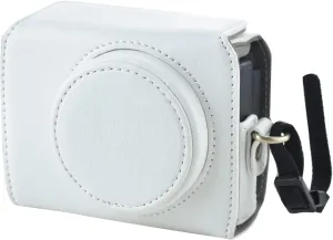 Rieibi ZV1 Case - Vintage PU Leather Camera Case for Sony ZV1 - Protective Case with Strap, White