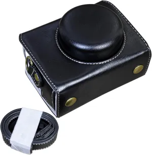 Rieibi ZV1F Case - Vintage PU Leather Camera Case for Sony ZV1F ZV-1F/ZV-1M2/ZV-1 Mark II Vlog Camera - ZV-1 II Protective Case - Black