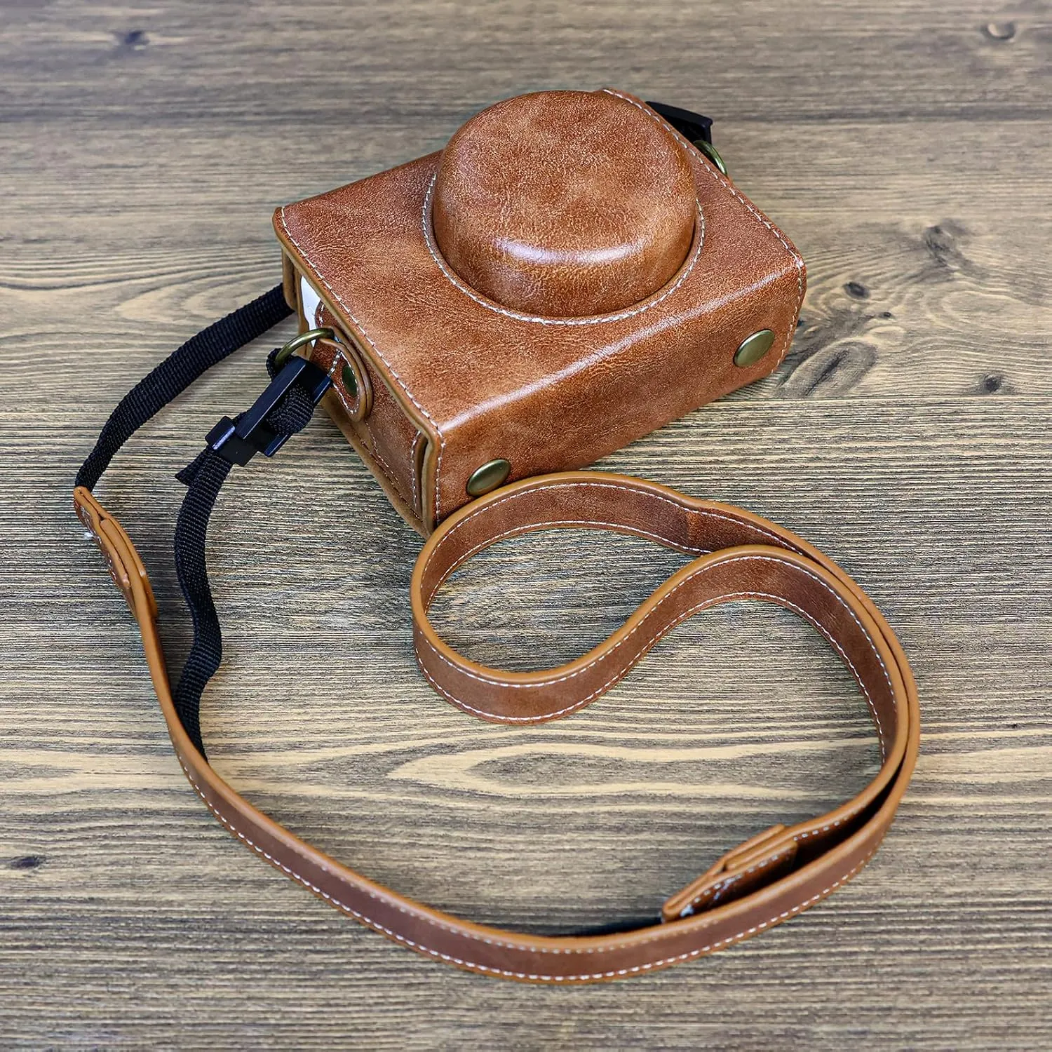 Rieibi ZV1F Case - Vintage PU Leather Camera Case for Sony ZV1F ZV-1F/ZV-1M2/ZV-1 Mark II Vlog Camera - ZV-1 II Protective Case - Brown