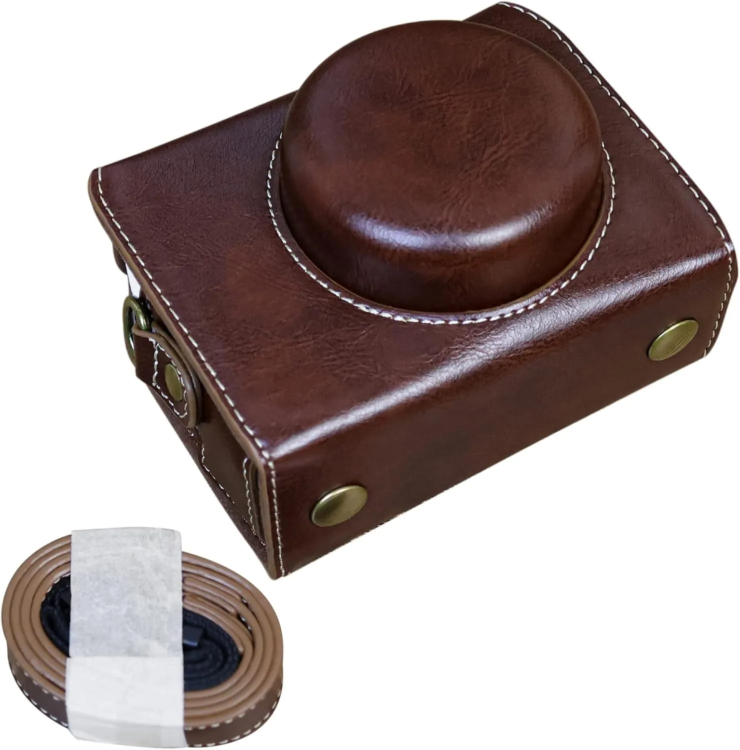 Rieibi ZV1F Case - Vintage PU Leather Camera Case for Sony ZV1F ZV-1F/ZV-1M2/ZV-1 Mark II Vlog Camera - ZV-1 II Protective Case - Coffee