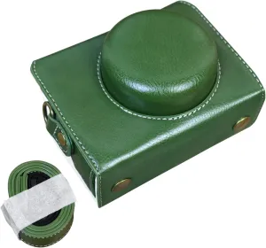 Rieibi ZV1F Case - Vintage PU Leather Camera Case for Sony ZV1F ZV-1F/ZV-1M2/ZV-1 Mark II Vlog Camera - ZV-1 II Protective Case - Green