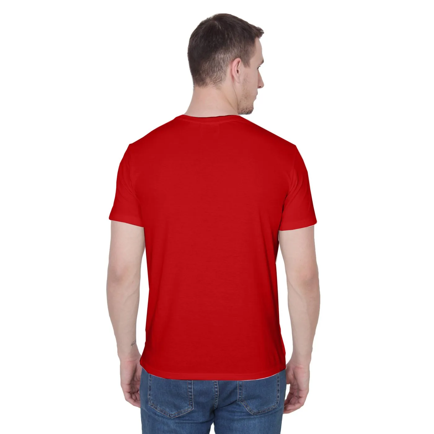 Ruse Men's Designer Solid Plain Poppy Tee