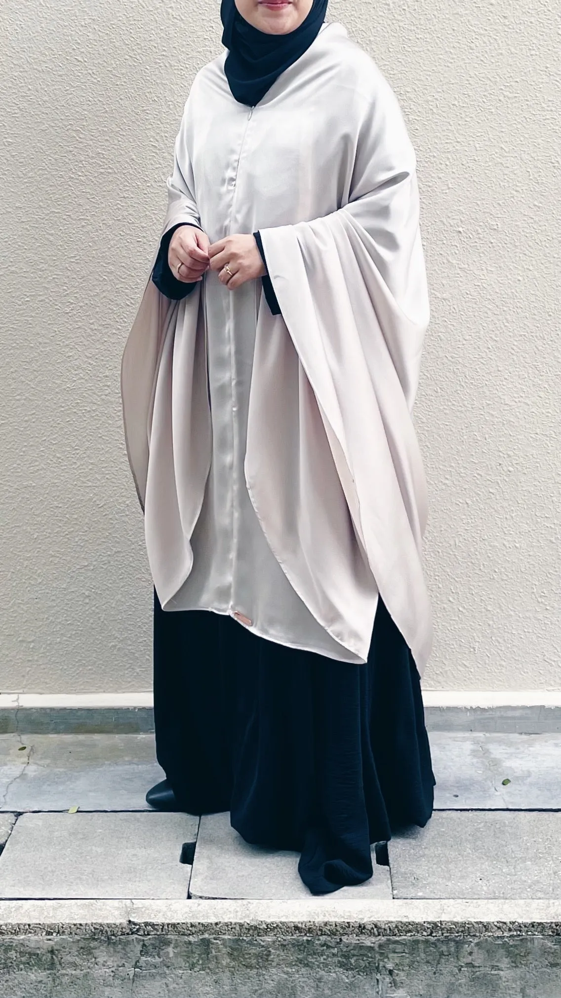 Satin Silk Telekung : Champagne