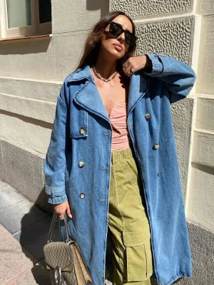 Sheba Mantel | Vrouwen Denim trenchcoat