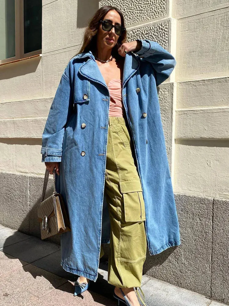 Sheba Mantel | Vrouwen Denim trenchcoat