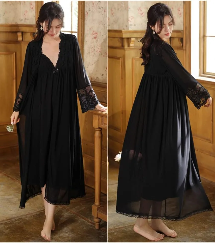 Super Soft Vintage Victorian Palace Style Nightgown Modal Viscose Rayon