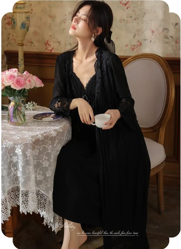 Super Soft Vintage Victorian Palace Style Nightgown Modal Viscose Rayon