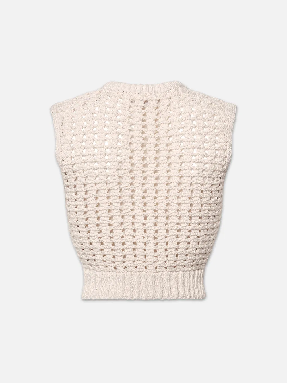 Tape Yarn Sweater Vest -- Cream