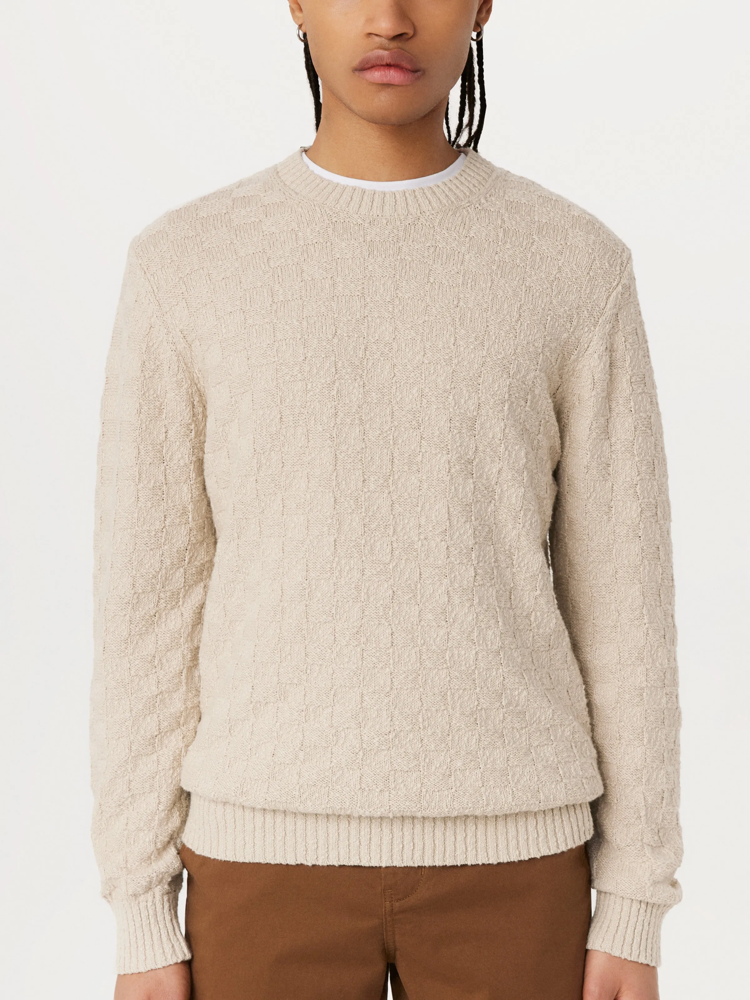The Basketweave Sweater in Beige