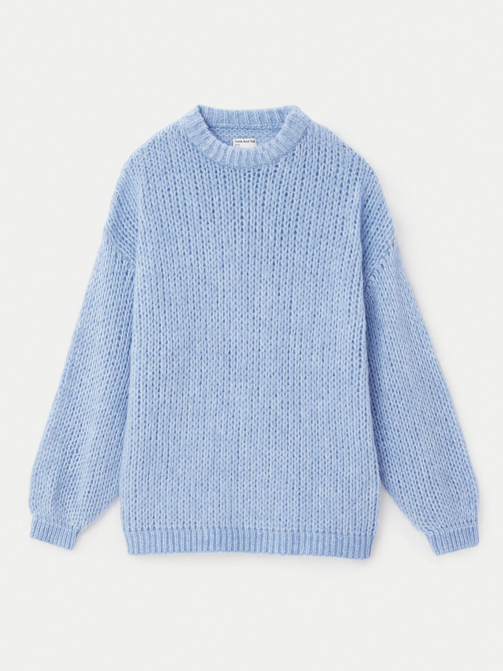 The Loose Fuzzy Sweater in Peony Blue