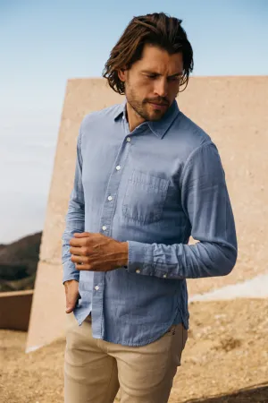 The Ripper Double Gauze Organic Cotton Shirt - Matte Blue