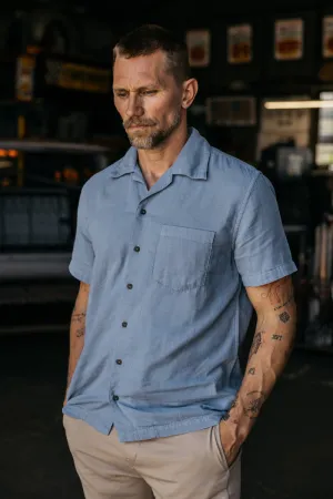 The Wrench Double Gauze Organic Cotton Shirt - Matte Blue