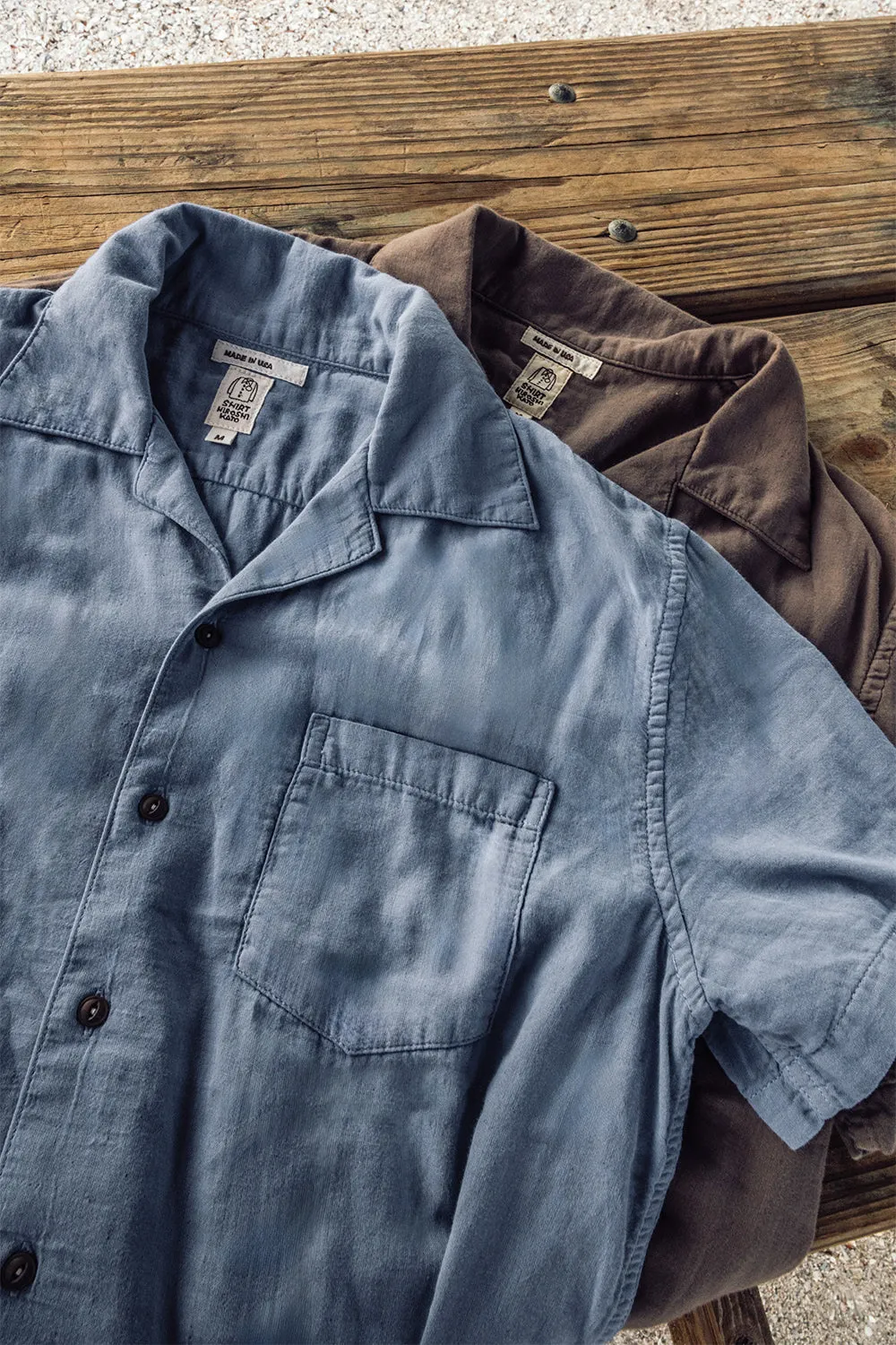 The Wrench Double Gauze Organic Cotton Shirt - Matte Blue