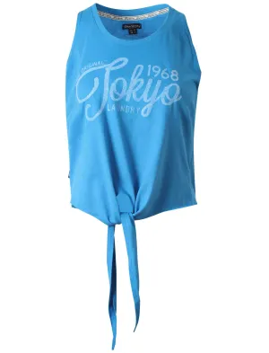 Tokyo Laundry Brooke blue sleeveless t-shirt