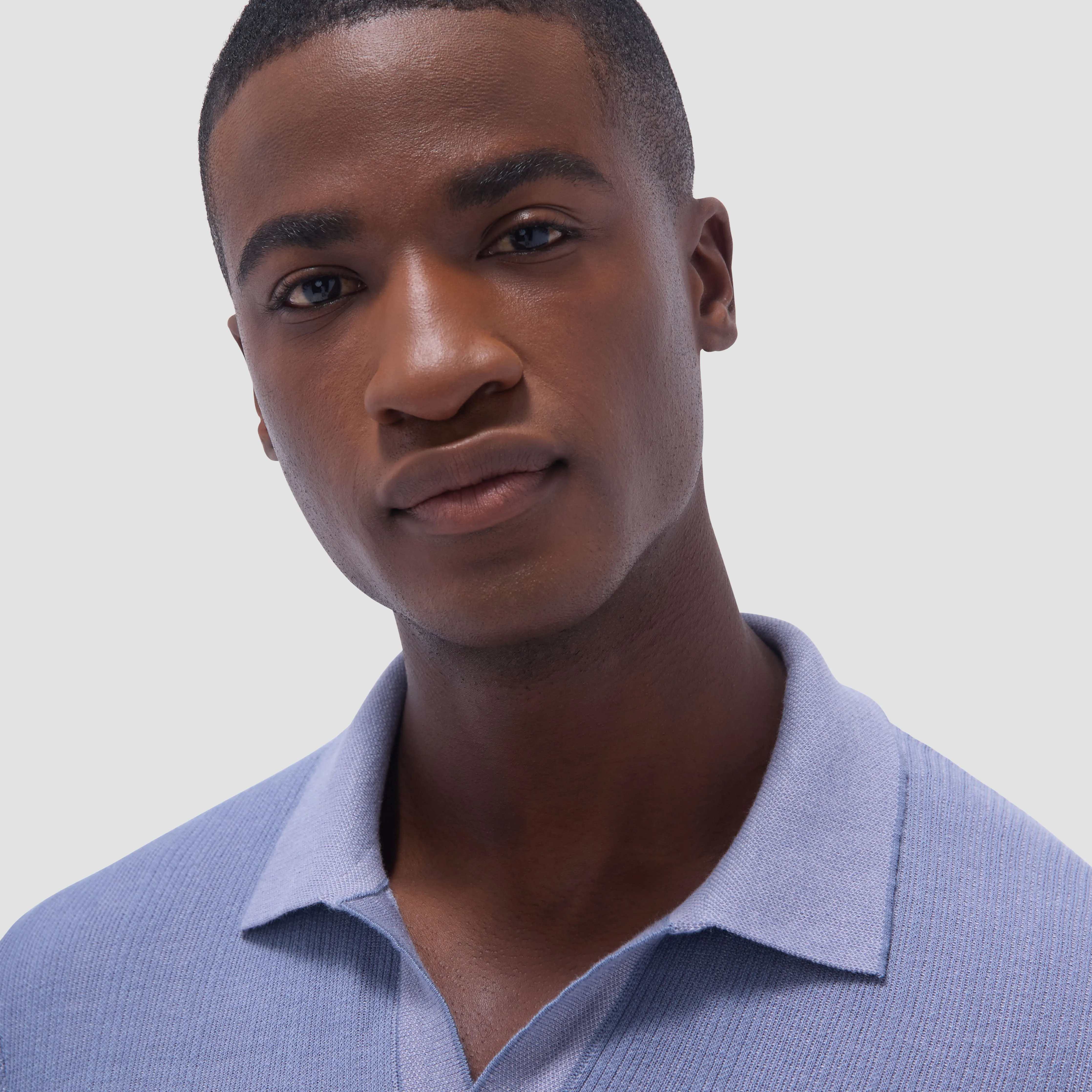 Two-Tone Rib Stitch Short Sleeve Johnny Sweater