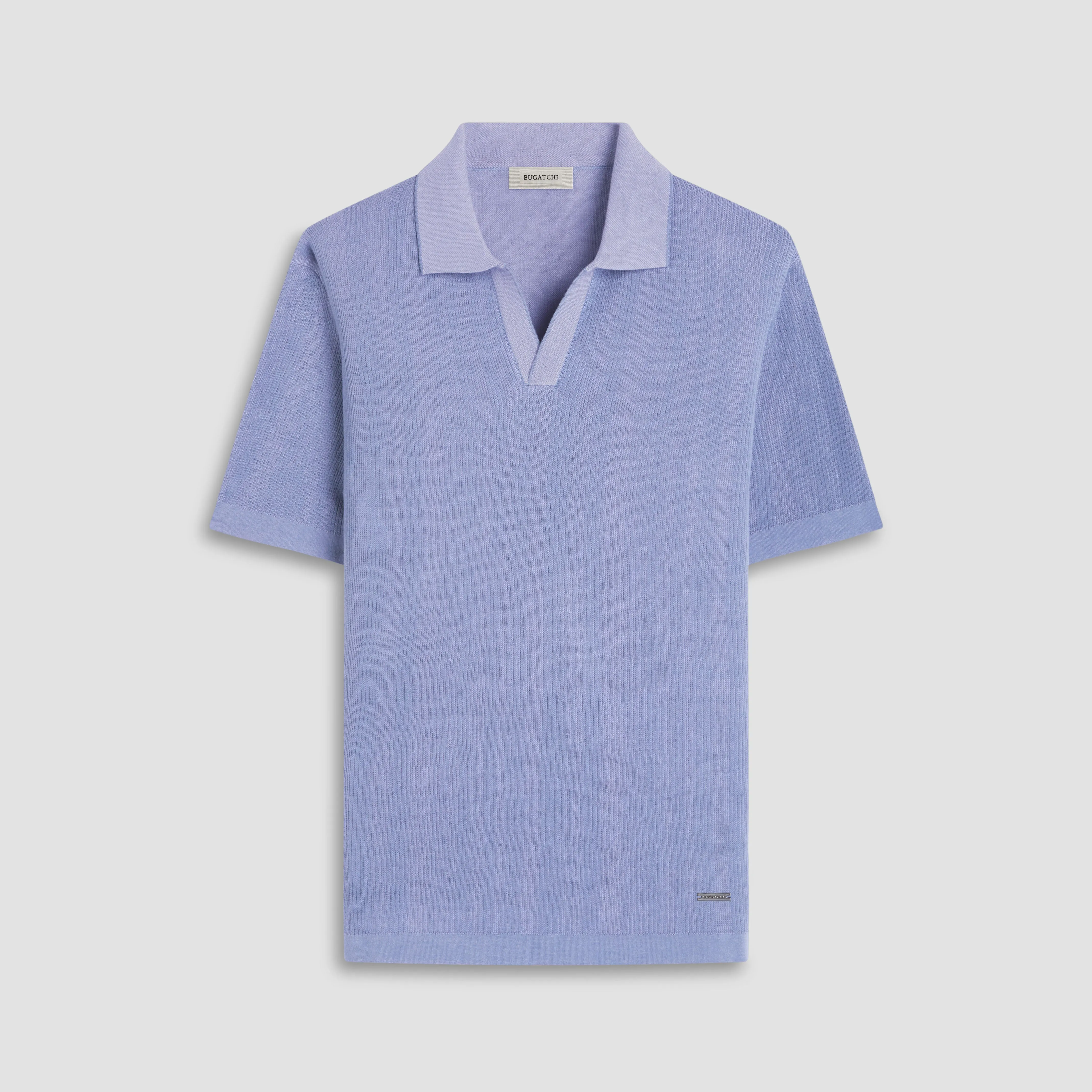 Two-Tone Rib Stitch Short Sleeve Johnny Sweater