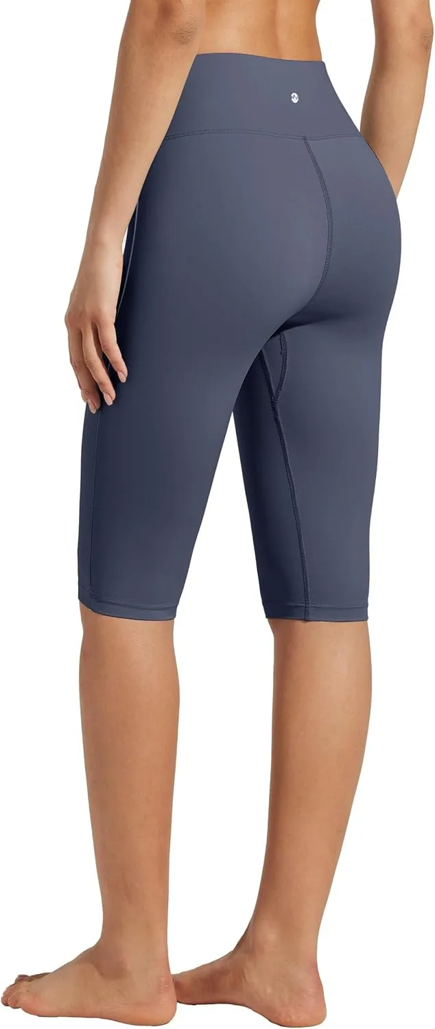 Willit Women's Knee Length Leggings Capri with Pockets High Waisted Exercise Capris Pants for Summer Yoga Workout
