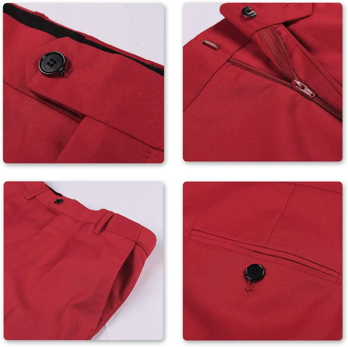 YFFUSHI Men's 3 Piece Suit Set Slim Fit One Button Solid Jacket Vest Pants with Suit Bags