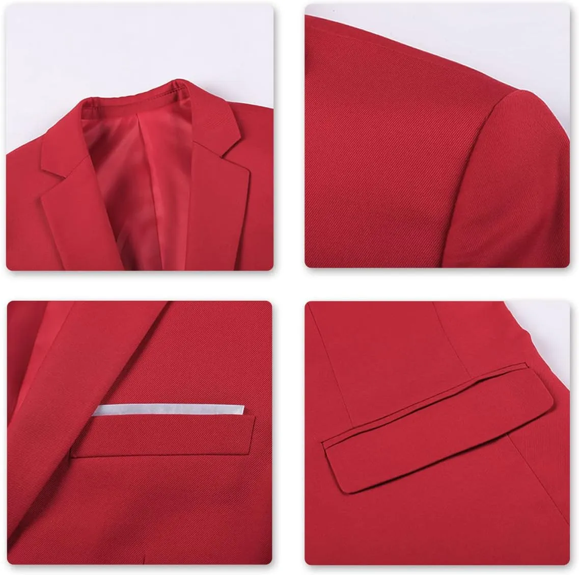 YFFUSHI Men's 3 Piece Suit Set Slim Fit One Button Solid Jacket Vest Pants with Suit Bags