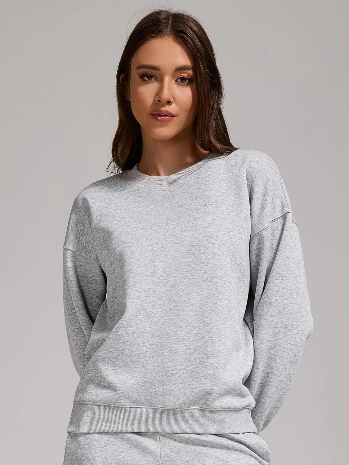 ZFLM Casual Workout Two Piece Outfits Long Sleeve Top Pullover High Waist Drawstring Jogger Pants Tracksuit Sets Streetwear